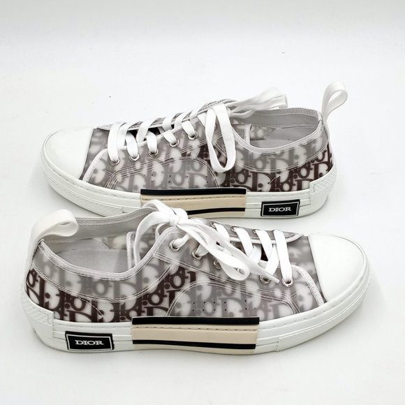 Dior Mens B23 LOW-TOP SNEAKER White and Black Oblique Canvas main image 10